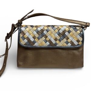 Woven Leather Crossbody by ILI New York